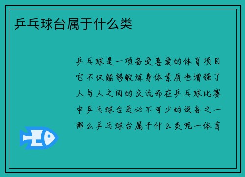 乒乓球台属于什么类