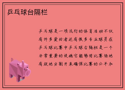 乒乓球台隔栏